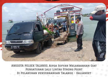 Anggota Polsek Talango, Aipda Sofyan Melaksanakan TURLALIN Strong Point Di Pelabuhan Penyebrangan Talango-Kalianget