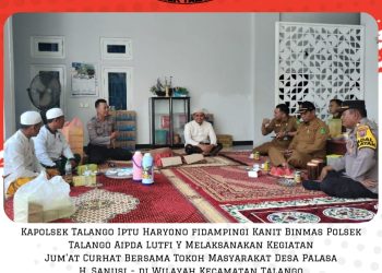 Kapolsek Talango Iptu Haryono Melaksanakan Kegiatan Jum’at Curhat Bersama Tokoh Masyarakat Desa Palasa H. Sanusi